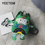 Cartoon Robot Kids School Bag Kindergarten Boys Girls Anti-lost Backpack
