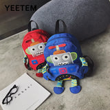 Cartoon Robot Kids School Bag Kindergarten Boys Girls Anti-lost Backpack
