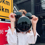 Cartoon Round Bag Handbag High PU Leather Mini Large Ear Round Bag Shoulder Mess