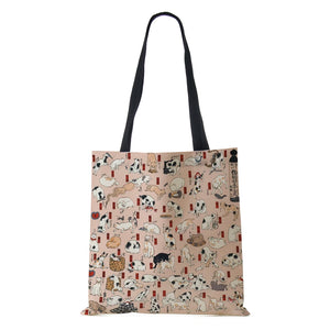 Cartoon Shoulder Bag Scenery Antiquity Women Reusable Canvas Tote Bag