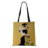 Cartoon Shoulder Bag Scenery Antiquity Women Reusable Canvas Tote Bag