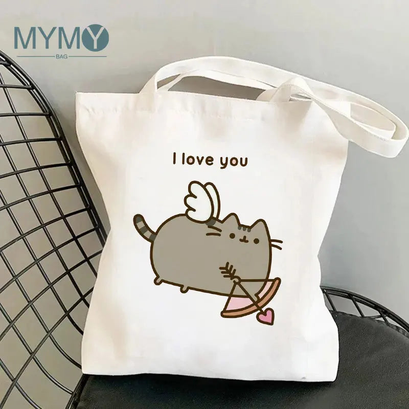 Women's Cartoon Shoulder Bag I'm Busy Casual Large Capacity Eco Shopping Bags