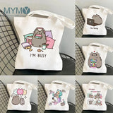 Women's Cartoon Shoulder Bag I'm Busy Casual Large Capacity Eco Shopping Bags