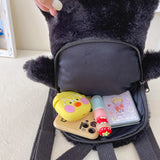 Skull Plush Backpack Gothic Bag Doll Backpack Furry Bag Skeleton Birthday Gift