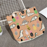 Dinosaur Print Shoulder Bag Cartoon Tote Women Handbag Large Capacity Shopping B