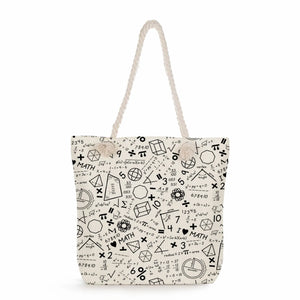 Women's Cartoon Tote Bag, High Capacity Shoulder Bag, School Teacher Gift