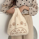 Totoro Embroidery Lamb Handbag - Womens Girls Cute Shoulder Bag