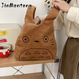 Totoro Embroidery Lamb Handbag - Womens Girls Cute Shoulder Bag