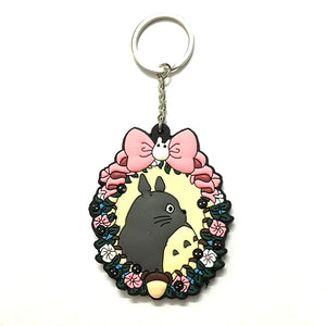 Totoro Key Chain Double-sided Pattern Kids Toy Bag Pendant Metal Key Ring
