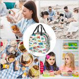 Cartoon Truck Car Puzzle Insulated Lunch Bag for Kids School