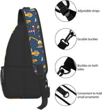 Cartoon Trucks And Cars Sling Bag Crossbody Shoulder Bags Travel Hiking Chest B