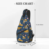 Cartoon Trucks And Cars Sling Bag Crossbody Shoulder Bags Travel Hiking Chest B