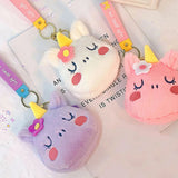 Unicorn Plush Hand Strap Coin Purse PVC Clutch Bag