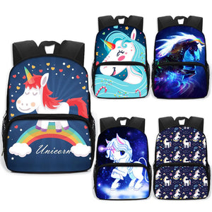 Cartoon Unicorn Print Children School Bags Boys Girls Book Bags Kids Daypack