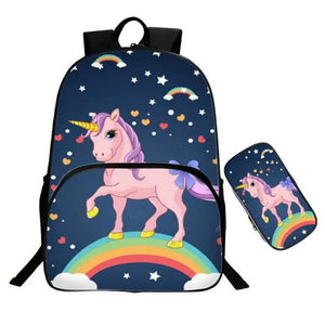 Unicorn Print School Bags Kids Backpack Girls Teen Mochila Colorful Bookbag