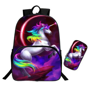Unicorn Print School Bags Kids Backpack Girls Teen Mochila Colorful Bookbag