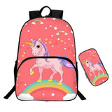 Unicorn Print School Bags Kids Backpack Girls Teen Mochila Colorful Bookbag