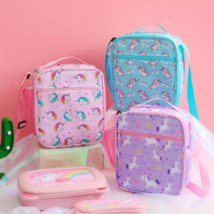 Unicorn School Lunch Box for Kids Boys Girls Picnic Pouch Case Gift