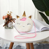 Cute Unicorn Shoulder Bag for Women Corduroy Square Belt Crossbody Purse
