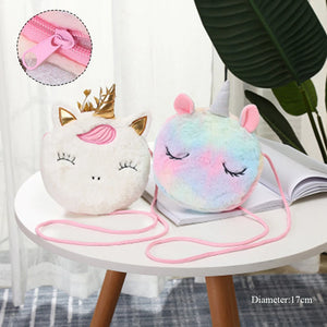 Cute Unicorn Shoulder Bag for Women Corduroy Square Belt Crossbody Purse
