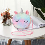 Cute Unicorn Shoulder Bag for Women Corduroy Square Belt Crossbody Purse