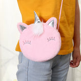 Cute Unicorn Shoulder Bag for Women Corduroy Square Belt Crossbody Purse