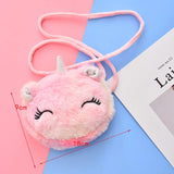 Corduroy Cartoon Unicorn Shoulder Bag for Women Girls