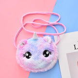 Corduroy Cartoon Unicorn Shoulder Bag for Women Girls