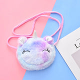 Corduroy Cartoon Unicorn Shoulder Bag for Women Girls