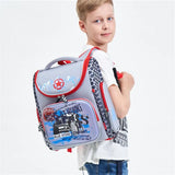 Cartoon Car School Bags for Boys Waterproof Nylon Schoolbag