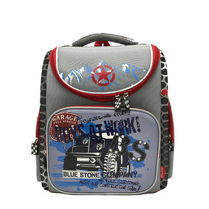 Cartoon Car School Bags for Boys Waterproof Nylon Schoolbag