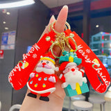 Cartoon Santa Snowman Key Chain Pendant Christmas