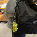 Rubber space frog Keychain Creative School Bag Car Pendant