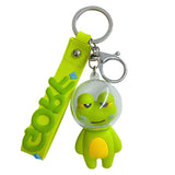 Rubber space frog Keychain Creative School Bag Car Pendant
