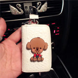 Cartoon Dog Key Bag Ladies Leather Key Pouch