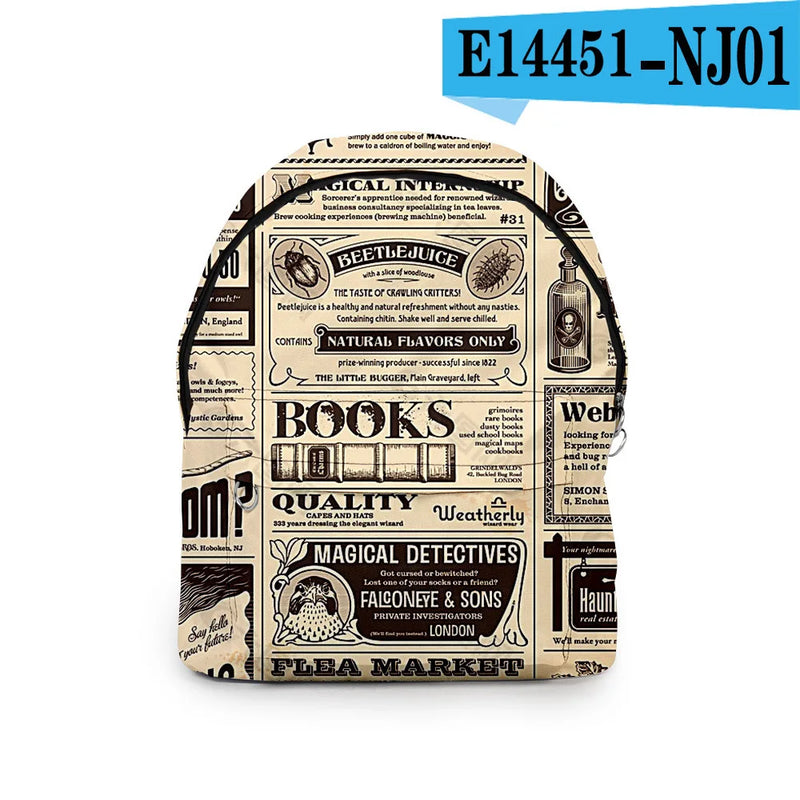 3D Print Waterproof Student Backpack for Boys/Girls