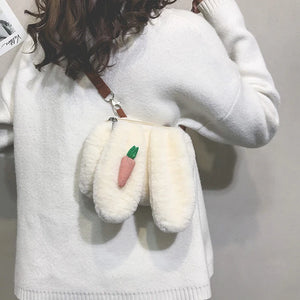Cartoon Plush Bag Rabbit Ears Small Square Bag Female Shoulder Bag