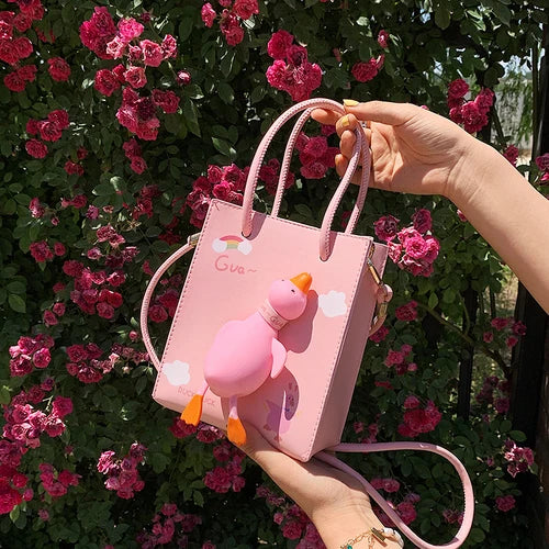 Small Fresh Girl Duck Tote Bag
