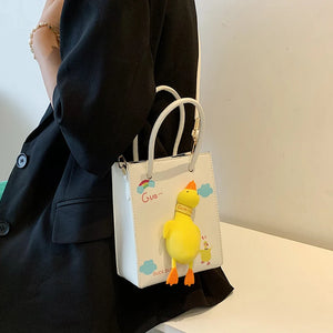 Small Fresh Girl Duck Tote Bag