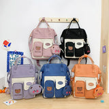 Large Capacity Cartoon Women Backpack Nylon School Bag for Girls