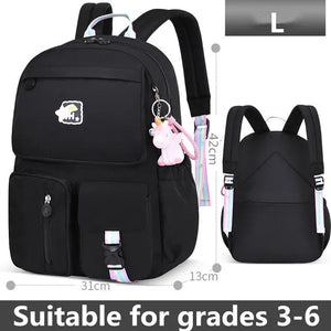 Rainbow School Backpack for Girls Grade 1-6 Women Travel Backpacks