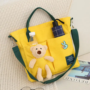 Cartoons Women Handbag Shoulder Bags Large Capacity Canvas Folding Handbags