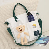 Cartoons Women Handbag Shoulder Bags Large Capacity Canvas Folding Handbags