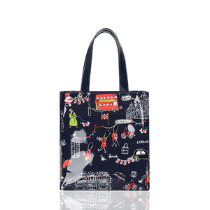Cartton Print PVC Reusable Women's Shopping Bag Eco Friendly Flower