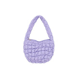 Casual Ruched Hobos Women Shoulder Bags Padded Lady Handbags Nylon Down Cotton S