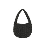 Casual Ruched Hobos Women Shoulder Bags Padded Lady Handbags Nylon Down Cotton S
