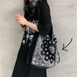 Cashew Flower Harajuku Canvas Bag Shoulder Bag Casual Bag Men And Women