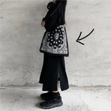 Cashew Flower Harajuku Canvas Bag Shoulder Bag Casual Bag Men And Women