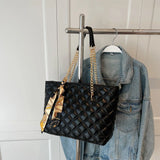 Classic Diamond Lattice Shoulder Bags for Women Solid Large Capacity Totes