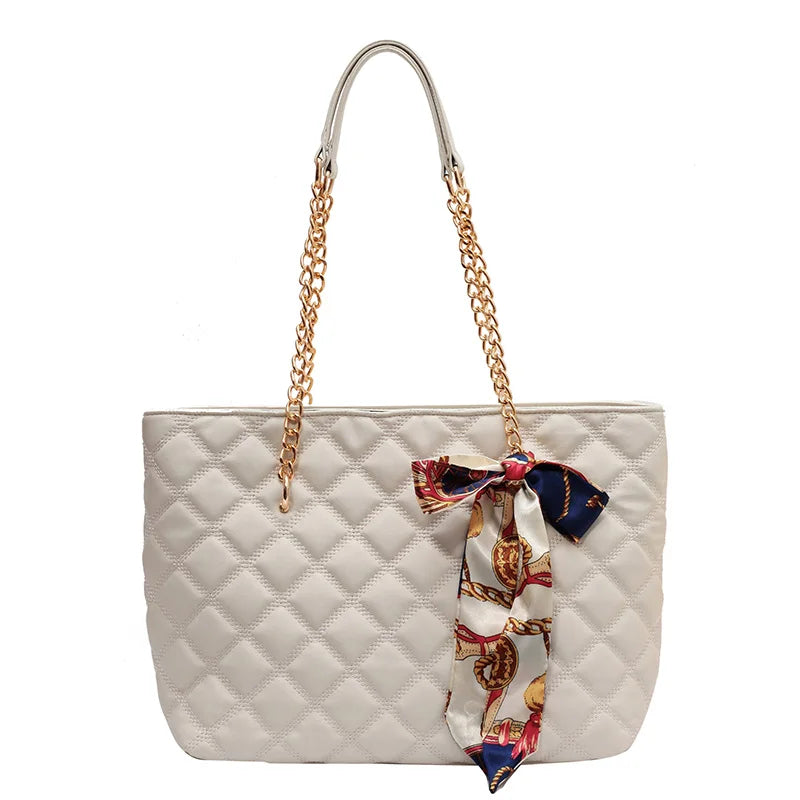 Classic Diamond Lattice Shoulder Bags for Women Solid Large Capacity Totes